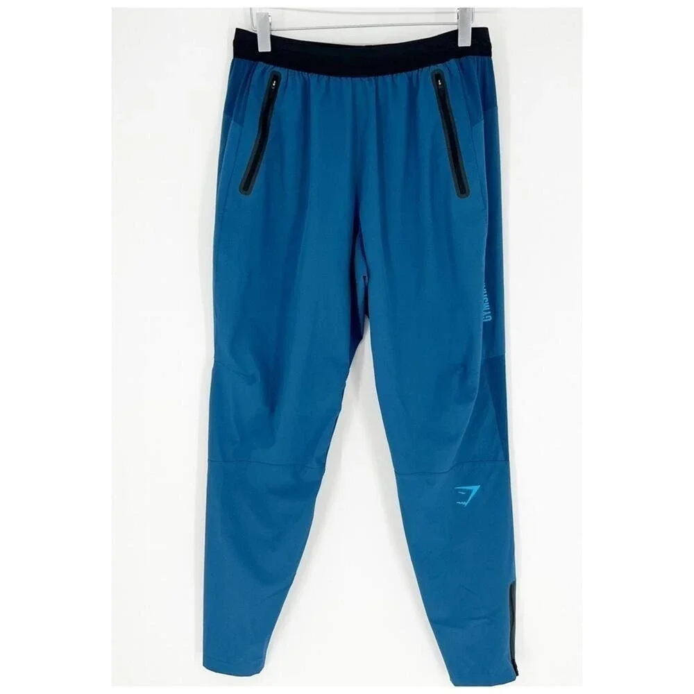 Gymshark Hybrid Woven Pull On Joggers M Blue